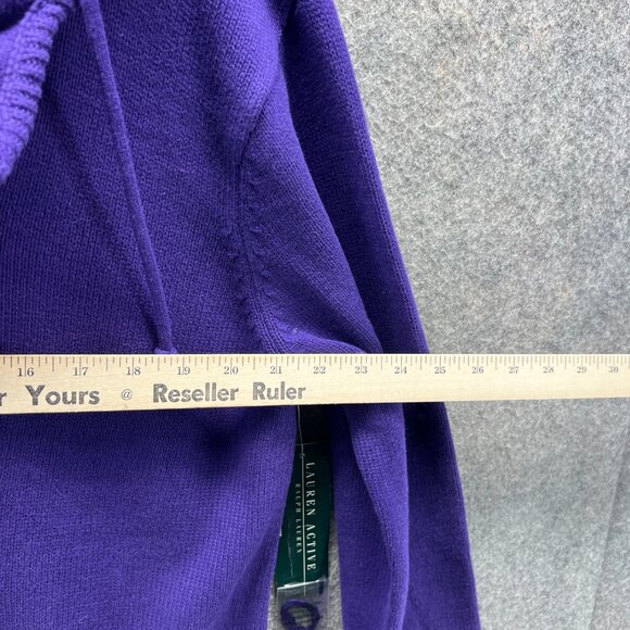 Lauren Ralph Lauren Active Sweater Women XL Purple Knit Hoodie Pullover New LRL - Picture 3 of 11